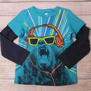 Tea Collection Bear in Headphones Long sleeve shirt